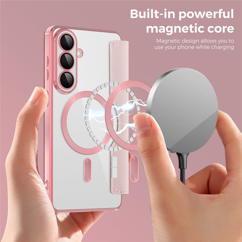 Etui MagSafe dla Samsung Galaxy S26 Plus, Techsuit, SmartMag Book, Różowy