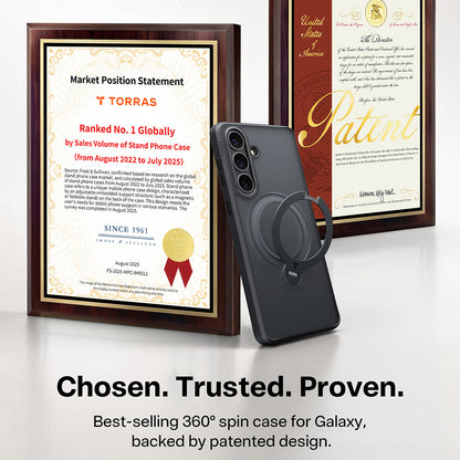 Etui MagSafe dla Samsung Galaxy S26 Plus, Torras, Ostand Spin, Czarne