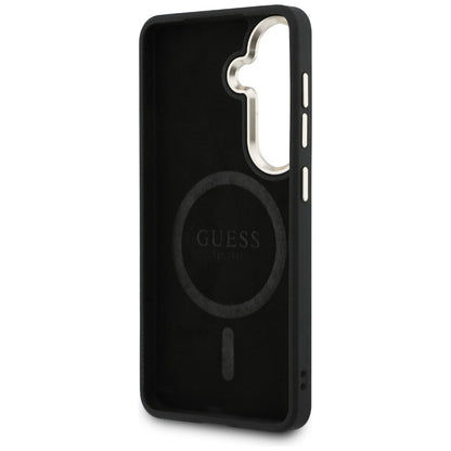 MagSafe Case for Samsung Galaxy S26 S942, Guess, 4G Embossed Ring, Black