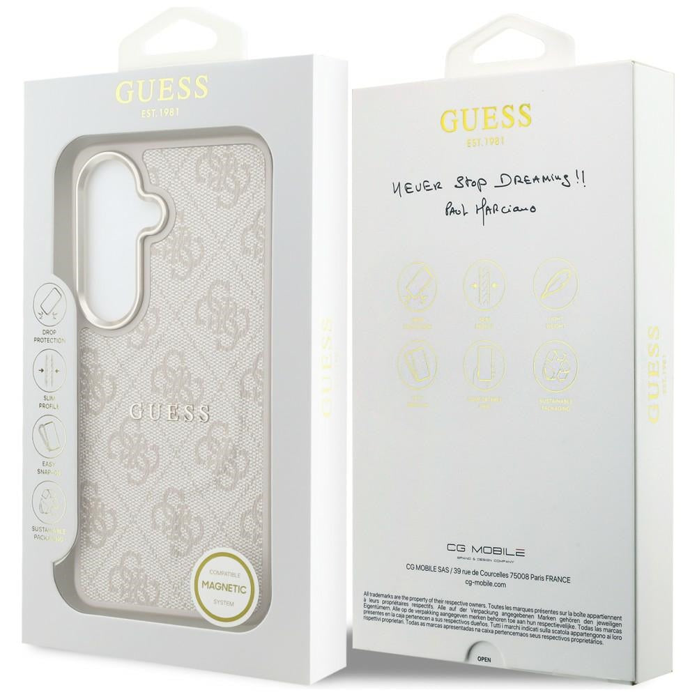 Etui MagSafe do Samsung Galaxy S26 S942, Guess, 4G Embossed Ring, Różowo-Czarne