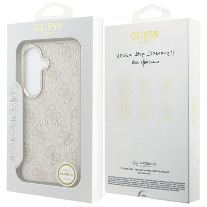 Etui MagSafe dla Samsung Galaxy S26 S942, Guess, 4G Embossed Ring, Różowy
