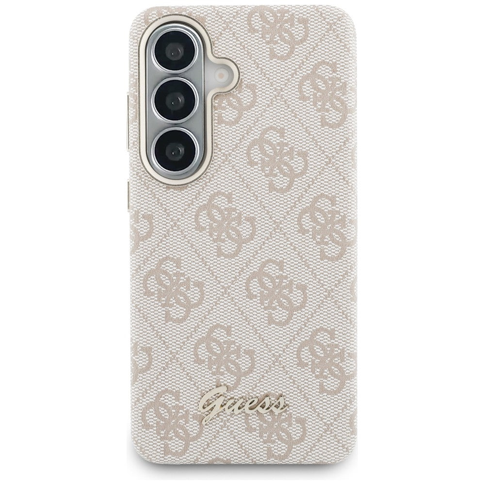 Etui MagSafe dla Samsung Galaxy S26 S942, Guess, 4G Script Logo, Różowy