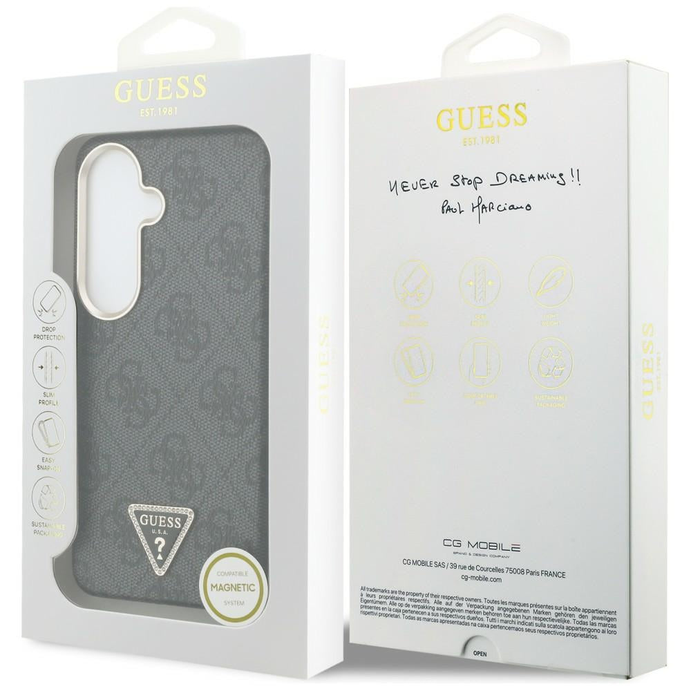 Etui MagSafe dla Samsung Galaxy S26 S942, Guess, 4G Triangle Logo, Czarne