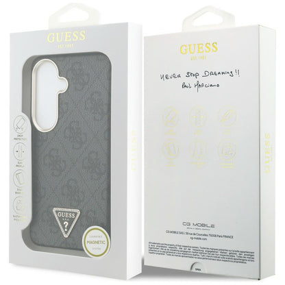Etui MagSafe dla Samsung Galaxy S26 S942, Guess, 4G Triangle Logo, Czarne