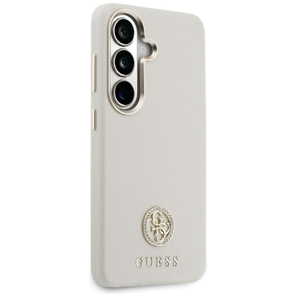 Etui MagSafe dla Samsung Galaxy S26 S942, Guess, Rhinestone Round Logo, Beżowy