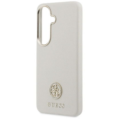 Etui MagSafe dla Samsung Galaxy S26 S942, Guess, Rhinestone Round Logo, Beżowy