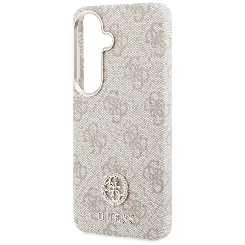 Etui MagSafe dla Samsung Galaxy S26 S942, Guess, Rhinestone Round Logo, Różowy
