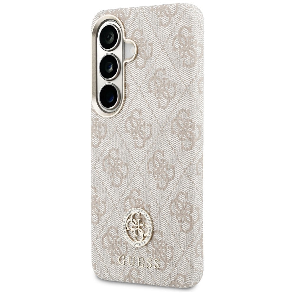 Etui MagSafe dla Samsung Galaxy S26 S942, Guess, Rhinestone Round Logo, Różowy
