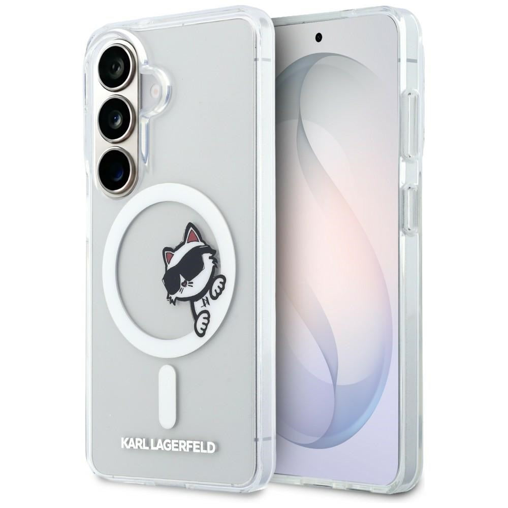 MagSafe Case for Samsung Galaxy S26 S942, Karl Lagerfeld, IML Choupette Peekaboo Logo, White