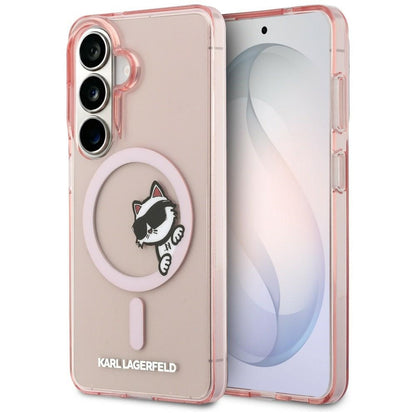 Etui MagSafe dla Samsung Galaxy S26 S942, Karl Lagerfeld, IML Choupette Peekaboo Logo, Różowy