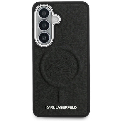 Etui MagSafe dla Samsung Galaxy S26 S942, Karl Lagerfeld, Initial Logo Debossed, Czarne