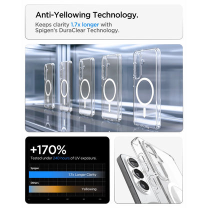 Etui MagSafe dla Samsung Galaxy S26 S942, Spigen, Ultra Hybrid, Przezroczyste Białe ACS10734