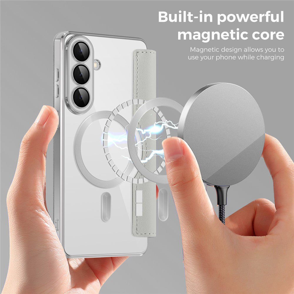 Etui MagSafe dla Samsung Galaxy S26, Techsuit, SmartMag Book, Szary