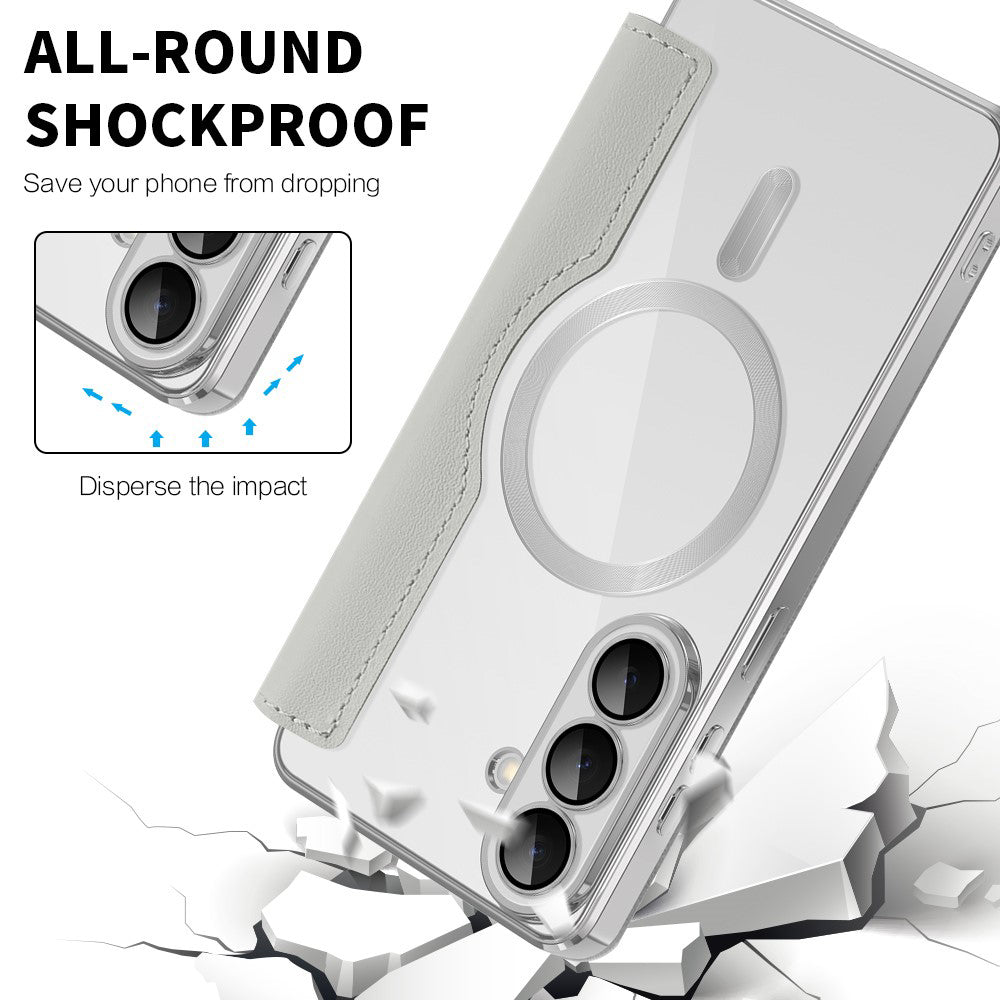 Etui MagSafe dla Samsung Galaxy S26, Techsuit, SmartMag Book, Szary