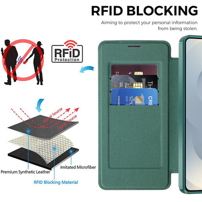 Etui MagSafe dla Samsung Galaxy S26, Techsuit, SmartMag Book, Zielony