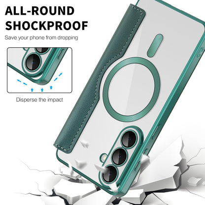 Etui MagSafe dla Samsung Galaxy S26, Techsuit, SmartMag Book, Zielony