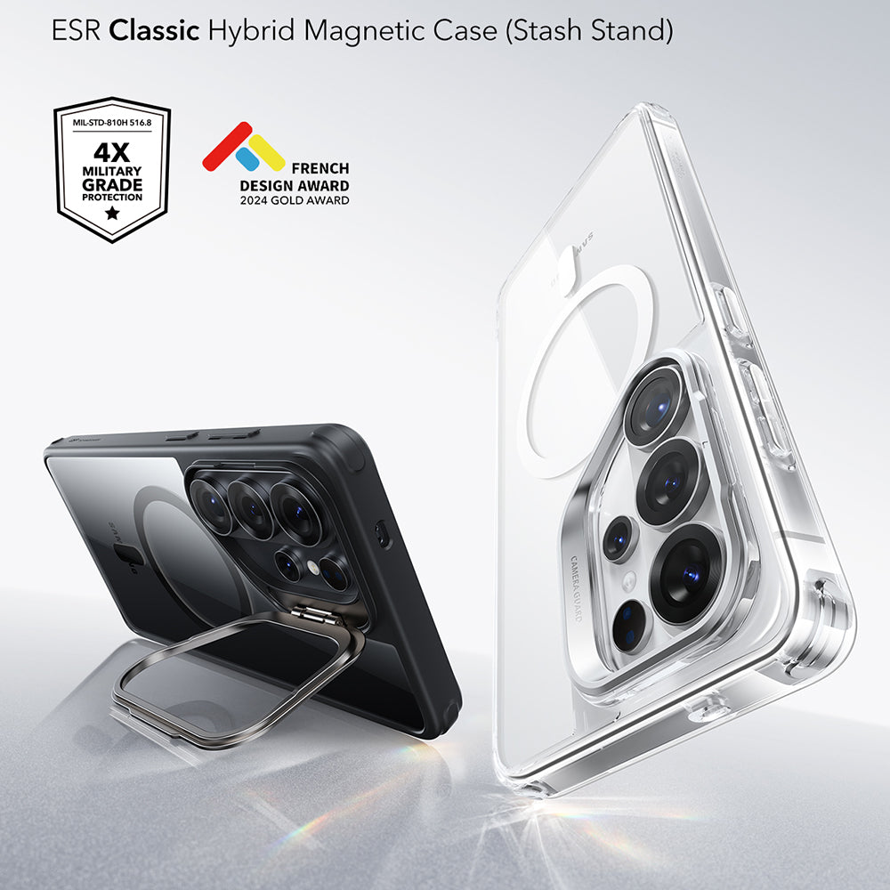 MagSafe Case for Samsung Galaxy S26 Ultra S948, ESR, Classic Hybrid Kickstand, Black Transparent
