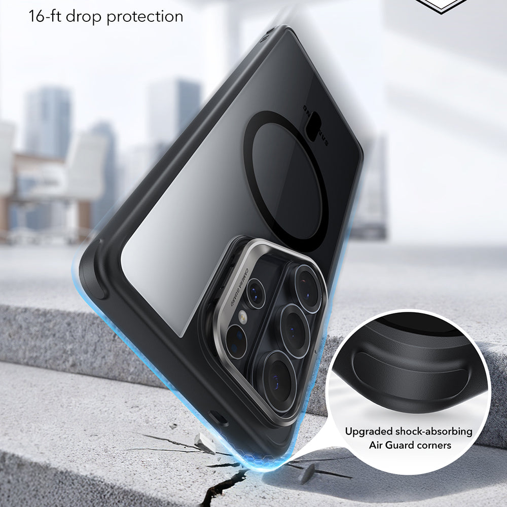 MagSafe Case for Samsung Galaxy S26 Ultra S948, ESR, Classic Hybrid Kickstand, Black Transparent