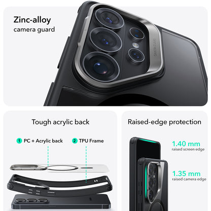 MagSafe Case for Samsung Galaxy S26 Ultra S948, ESR, Classic Hybrid Kickstand, Black Transparent