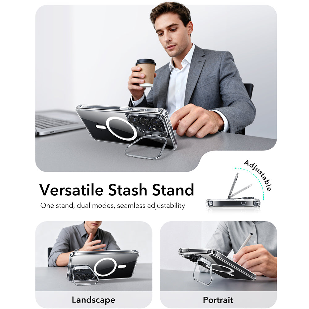 Etui MagSafe dla Samsung Galaxy S26 Ultra S948, ESR, Classic Hybrid Kickstand, Przezroczyste