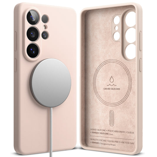 Etui MagSafe dla Samsung Galaxy S26 Ultra, Ringke, Silikon, Różowy