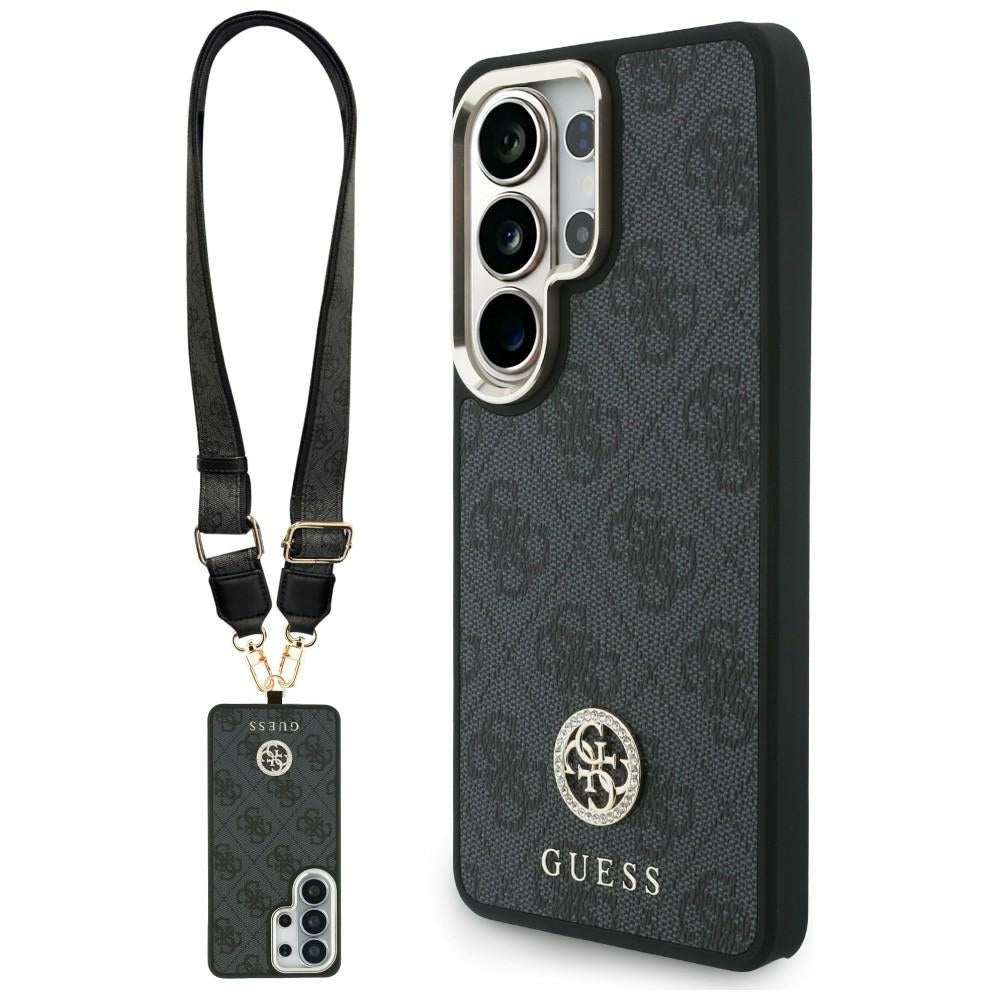 Etui MagSafe dla Samsung Galaxy S26 Ultra S948, GUESS, 4G Big Rhinestone Triangle Strap, Czarne