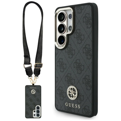 Etui MagSafe dla Samsung Galaxy S26 Ultra S948, GUESS, 4G Big Rhinestone Triangle Strap, Czarne