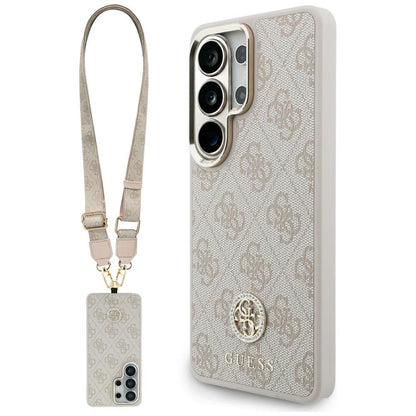 Etui MagSafe dla Samsung Galaxy S26 Ultra S948, GUESS, 4G Big Rhinestone Triangle Strap, Różowy