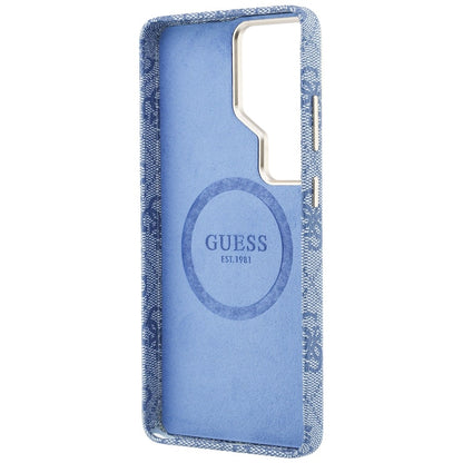Etui MagSafe dla Samsung Galaxy S26 Ultra S948, Guess, 4G Script Logo, Niebieskie.