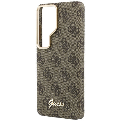 Etui MagSafe dla Samsung Galaxy S26 Ultra S948, Guess, 4G Script Logo, Brązowy