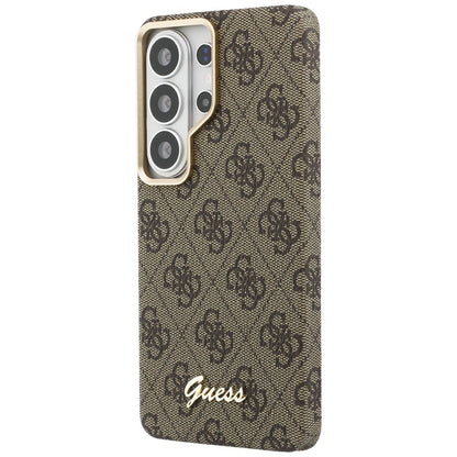 Etui MagSafe dla Samsung Galaxy S26 Ultra S948, Guess, 4G Script Logo, Brązowy