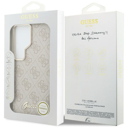 Etui MagSafe dla Samsung Galaxy S26 Ultra S948, Guess, 4G Script Logo, Różowy