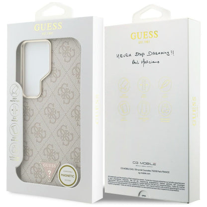 Etui MagSafe dla Samsung Galaxy S26 Ultra S948, Guess, 4G Triangle Logo, Różowy