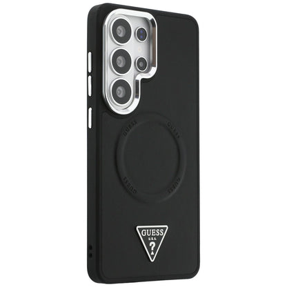 MagSafe Case for Samsung Galaxy S26 Ultra S948, Guess, Embossed Ring Triangle Logo, Black