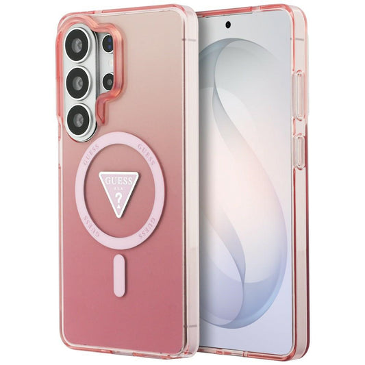 Etui MagSafe dla Samsung Galaxy S26 Ultra S948, Guess, IML Gradient Triangle Logo, Różowy