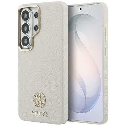 Etui MagSafe dla Samsung Galaxy S26 Ultra S948, Guess, Rhinestone Round Logo, Beżowy