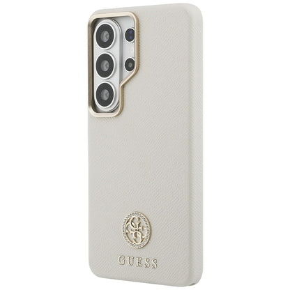 Etui MagSafe dla Samsung Galaxy S26 Ultra S948, Guess, Rhinestone Round Logo, Beżowy