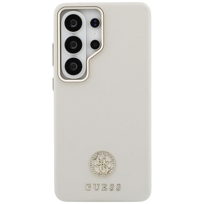 Etui MagSafe dla Samsung Galaxy S26 Ultra S948, Guess, Rhinestone Round Logo, Beżowy