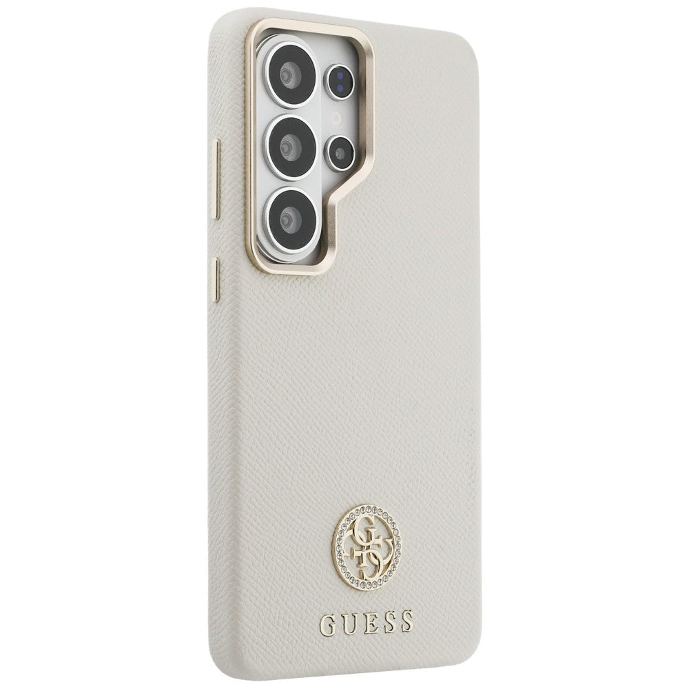 Etui MagSafe dla Samsung Galaxy S26 Ultra S948, Guess, Rhinestone Round Logo, Beżowy