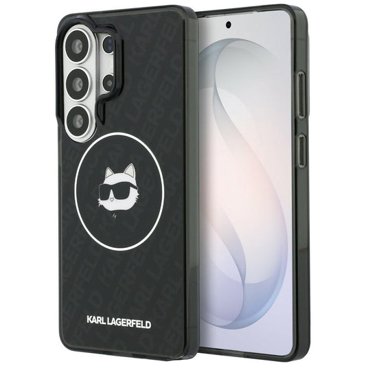 Etui MagSafe dla Samsung Galaxy S26 Ultra S948, Karl Lagerfeld, IML Choupette Head on KL Repeated Logo, Czarne