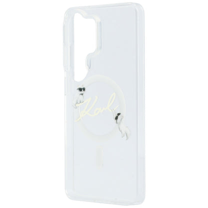 Etui MagSafe dla Samsung Galaxy S26 Ultra S948, Karl Lagerfeld, IML Choupette Karl Script Logo, Białe.
