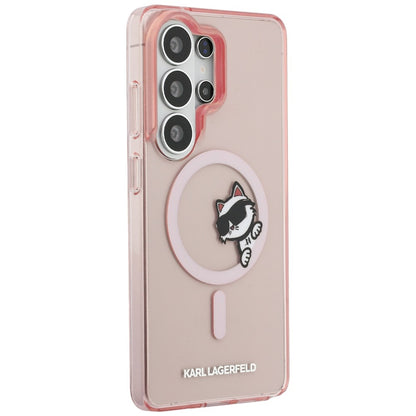 Etui MagSafe dla Samsung Galaxy S26 Ultra S948, Karl Lagerfeld, IML Choupette Peekaboo Logo, Różowy