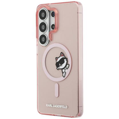 Etui MagSafe dla Samsung Galaxy S26 Ultra S948, Karl Lagerfeld, IML Choupette Peekaboo Logo, Różowy