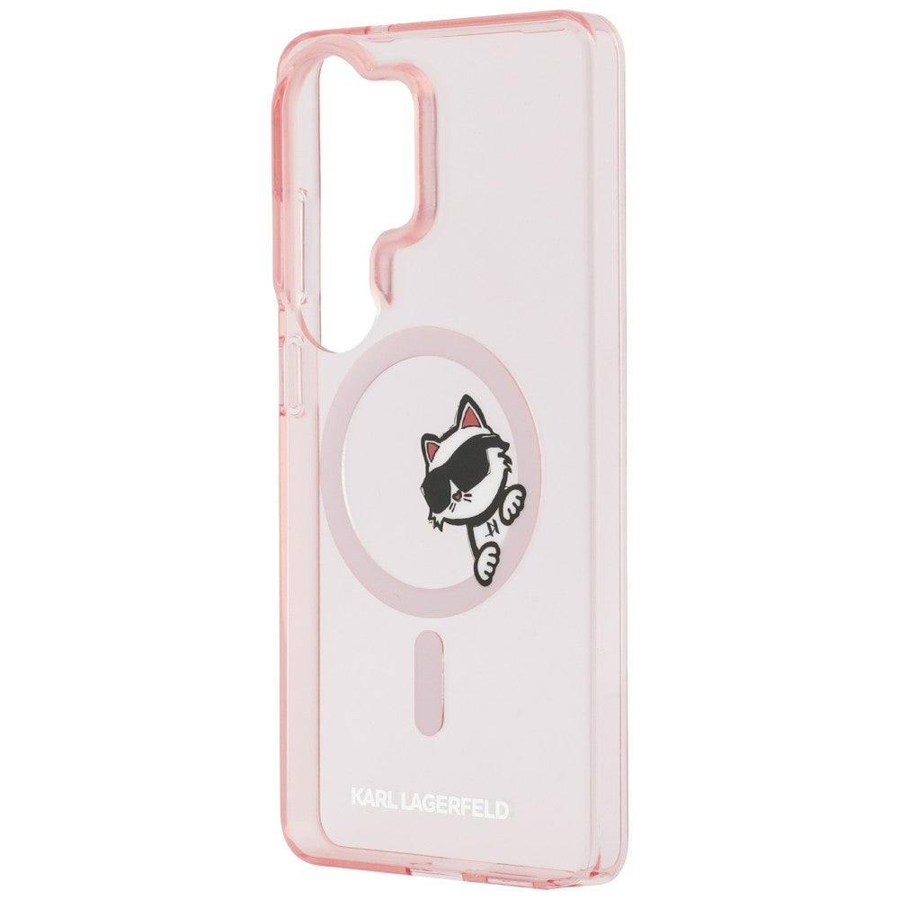 Etui MagSafe dla Samsung Galaxy S26 Ultra S948, Karl Lagerfeld, IML Choupette Peekaboo Logo, Różowy