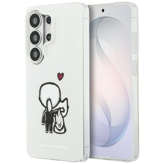Etui MagSafe do Samsung Galaxy S26 Ultra S948, Karl Lagerfeld, IML Karl & Choupette Back Logo, Białe