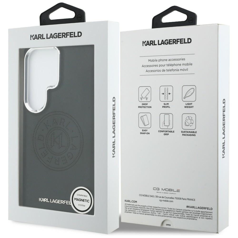 Etui MagSafe dla Samsung Galaxy S26 Ultra S948, Karl Lagerfeld, Karl Round Point Logo, Czarne