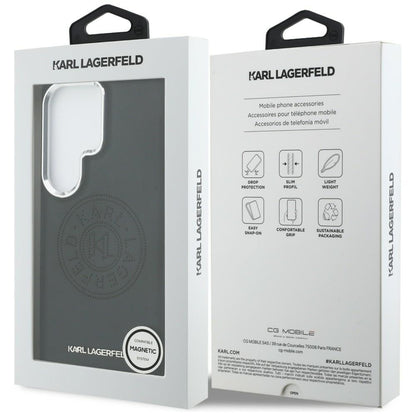 Etui MagSafe dla Samsung Galaxy S26 Ultra S948, Karl Lagerfeld, Karl Round Point Logo, Czarne