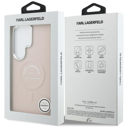 Etui MagSafe dla Samsung Galaxy S26 Ultra S948, Karl Lagerfeld, Karl RSG Logo, Różowy