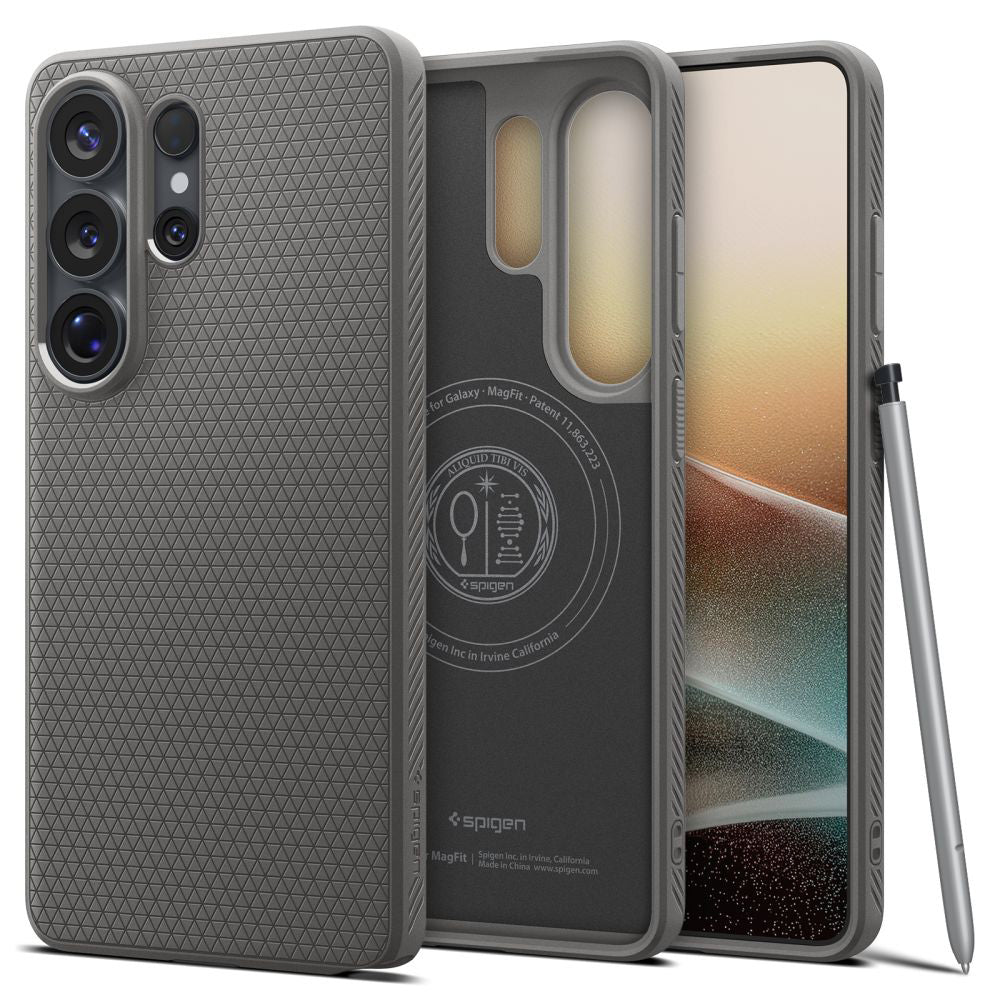 Etui MagSafe dla Samsung Galaxy S26 Ultra S948, Spigen, Liquid Air, Szare ACS10675