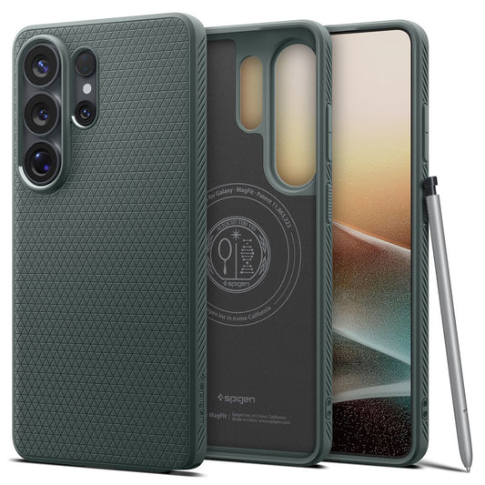 Etui MagSafe dla Samsung Galaxy S26 Ultra S948, Spigen, Liquid Air, Zielone ACS10676